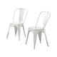 image 1 of Furniturebox 2x Colton 'Tolix' Style White Metal Dining Chairs