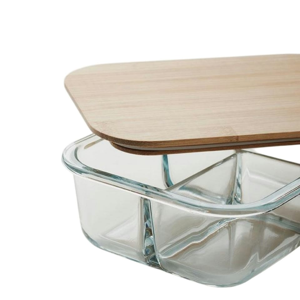 image 1 of MidOcean Tundra 3 Bamboo Glass Lunch Box - Transparent - One Size