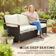 image 5 of Outsunny 3 Seater Rattan Garden Sofa with Cushioned Wide Seats | Brown | Brown | Three Seater