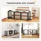 image 6 of PawHut Dog Gate 5 Wood Panel Freestanding Pet Fence Folding Safety Barrier