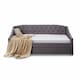 image 1 of Daybed with Trundle Grey 3ft with 2 Mattresses Twin Velvet Tufted Wooden with 2 Mattresses Bedroom Living Room