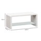 image 3 of HOMCOM High Gloss Coffee Table with Storage, Two-Tier Living Room Table with Glass Shelf, Modern Centre for Home Office, 100 x 45 x 45cm, High Gloss White | Multi