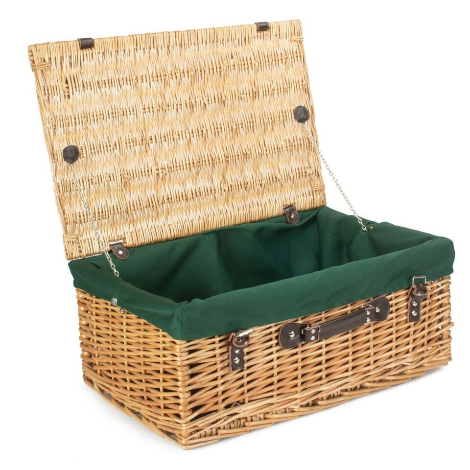 image 1 of 55cm Buff Picnic Basket with Lining Red | Red | One Size