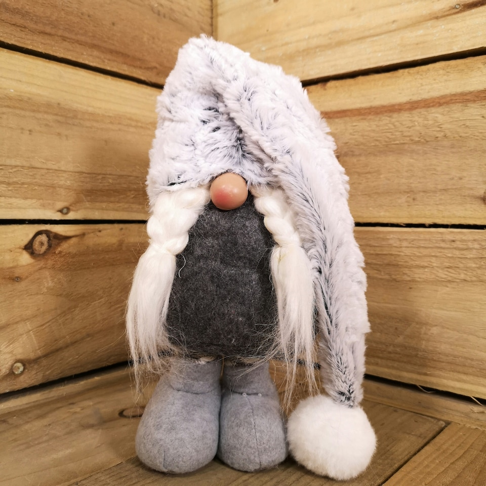 image 1 of 80cm Festive Christmas Female Grey Gonk with Oversized Hat & Extendable Legs
