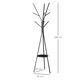 image 3 of HOMCOM 180cm Free Standing Coat Rack Metal Shelf Holder Stand Hat Hanger Black