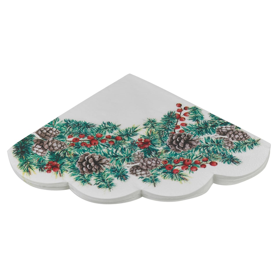 image 1 of Christmas Novelty Napkins Table Decoration Round Xmas Decor Floral Mix Pack | Multi | Mix Pack of 24