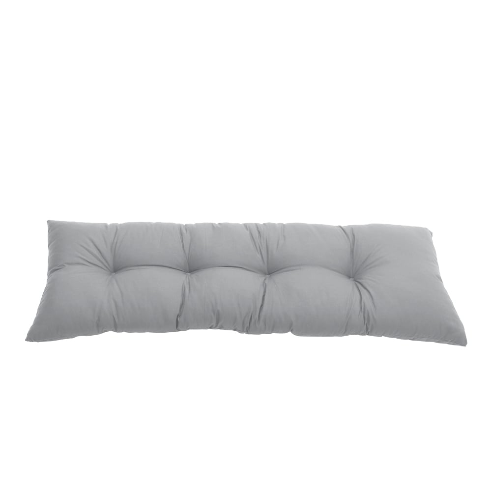 Living and Home Rectangular Tufted Bench Cushion Seat Pad, Light Grey-120x40cm | Grey | Light Grey