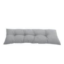 Living and Home Rectangular Tufted Bench Cushion Seat Pad, Light Grey-120x40cm | Grey | Light Grey