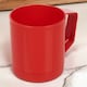 image 3 of 6 Set 260ml Plastic Mug Tumbler Cup & Handle Party BBQ Microwave Dishwasher Safe | Red | Red