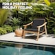 image 8 of Garden Chair Treviso - polyrattan with varnished wooden frame, thick cushion Brown | Nature