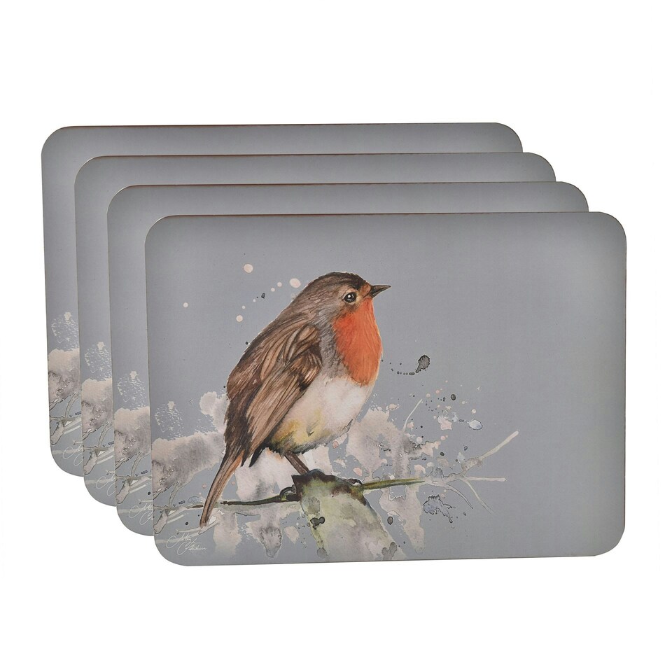 image 1 of Meg Hawkins Set of 4 Placemats Robin