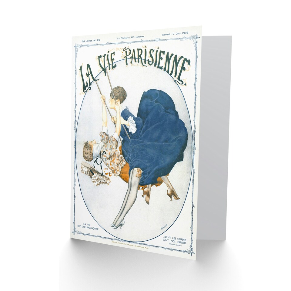 image 1 of La Vie Parisienne Swinging Ladies Magazine France Paris Card