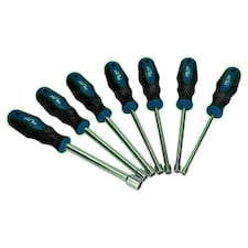 7pc Extra Long Metric Hex Nut Drivers Spinners Sockets 5mm - 13mm Soft Grip