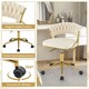 image 4 of COSTWAY 2Pcs Swivel Home Office Chair Adjustable Computer Chair White