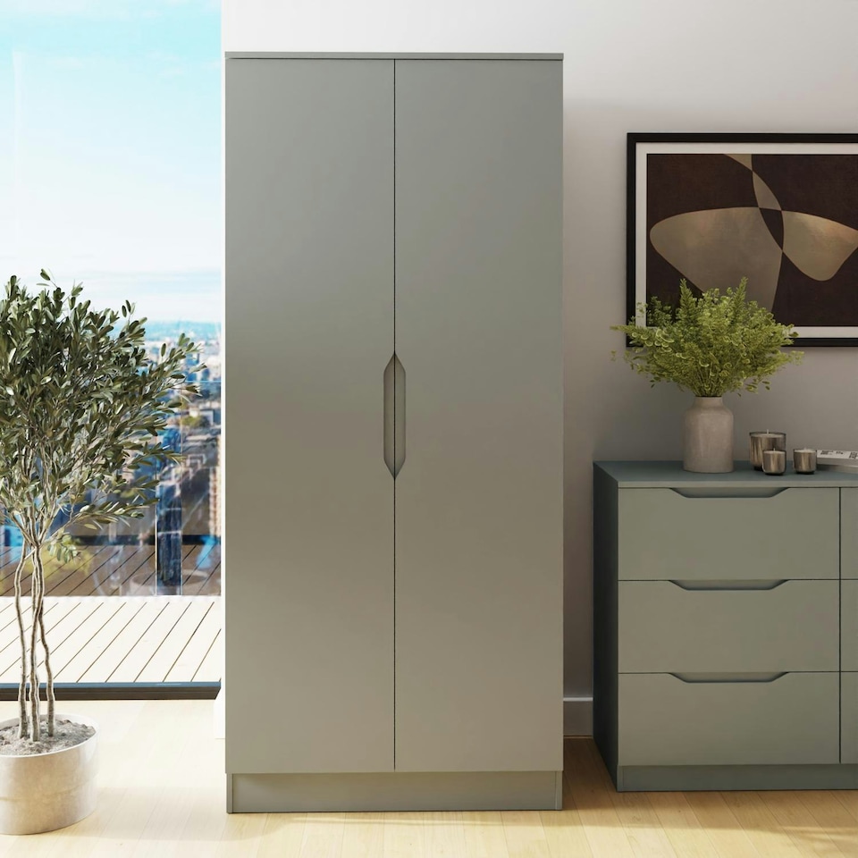 image 1 of Luno 2 Door Double Wardrobe - Ash Green Green