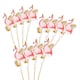 image 3 of Flamingo Gold Foil Food Cocktail Picks - Pack of 12