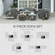 image 5 of Outsunny 6pc Garden Furniture Set Rattan Sofa Outdoor Wicker Table Ottoman Stool