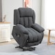 image 2 of HOMCOM Power Lift Recliner Chair with Massage, Linen Overstuffed Lift Chair for Elderly, Electric Recliner Armchair with Footrest, Remote Control and Side Pocket, for Living Room, Dark Grey | Grey | Dark Grey