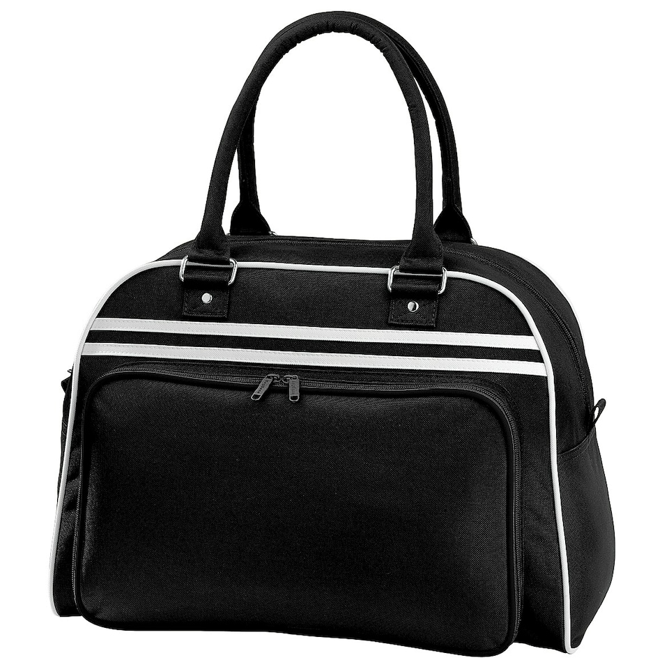 image 1 of Bagbase Retro Bowling Bag (23 Litres) - Black/White - One Size | Multi | One Size