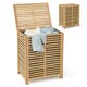 image 1 of COSTWAY 80 L Bamboo Laundry Hamper Clothes Laundry Basket Brown