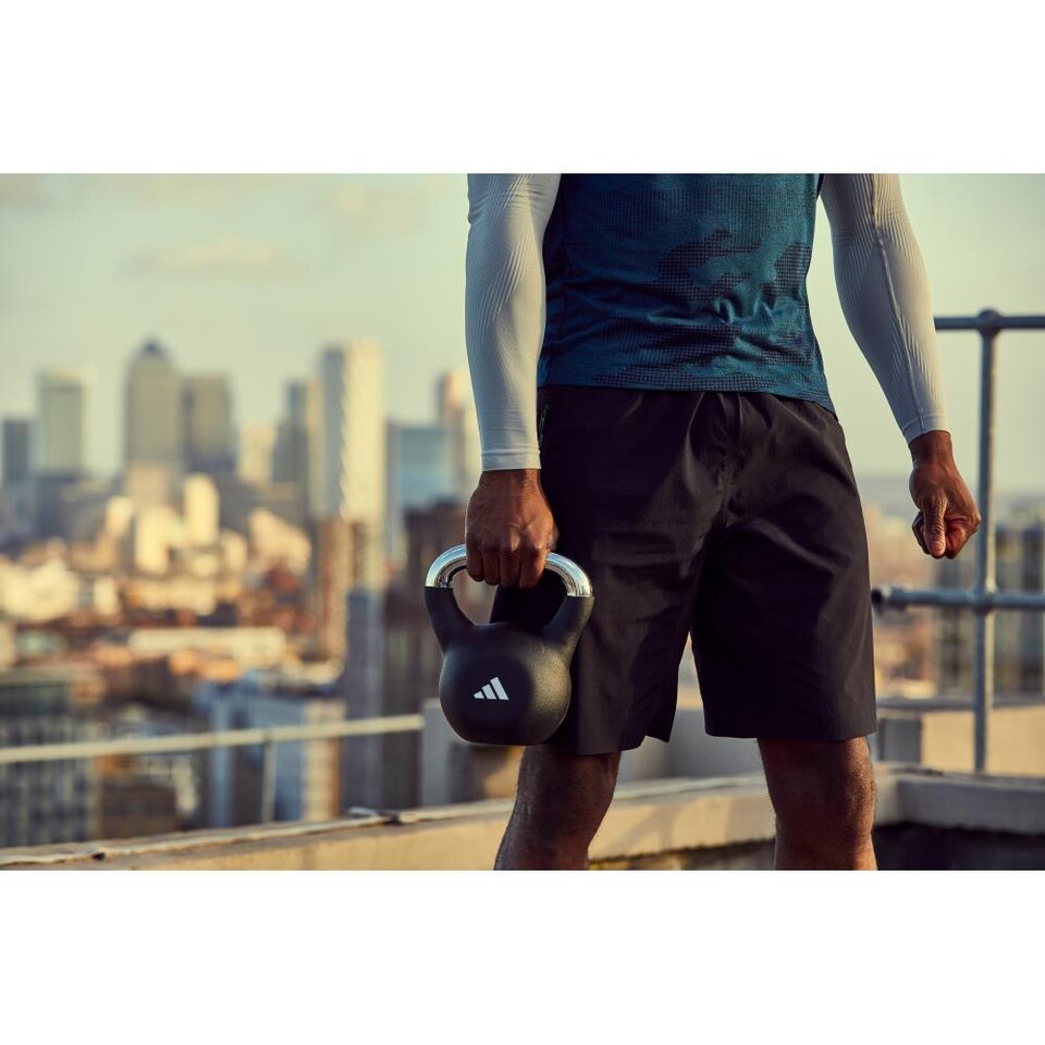 image 1 of Adidas 16 kg Neoprene-Coated Cast Iron Kettlebell | Black | Black | Not provided