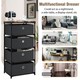 image 7 of COSTWAY 4 tier Fabric Dresser Large Capacity Storage Tower Drawers Black