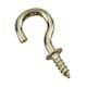 image 3 of Shouldered Screw Hooks Fasteners Hanger Brass Plated 6mm Dia 13mm Length 18pc