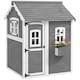 image 1 of Outsunny Wooden Wendy House for Kids with Floor, for Gardens, Patios - Grey