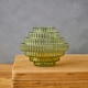 image 3 of Interiors by Premier Tiered Small Green Glass Vase, Eye Catching Layered Modern Vase, Ribbed Glass Vase, Decorative Vase Green