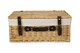 image 3 of 46cm Buff Wicker Picnic Basket with Lining | White | White | One Size