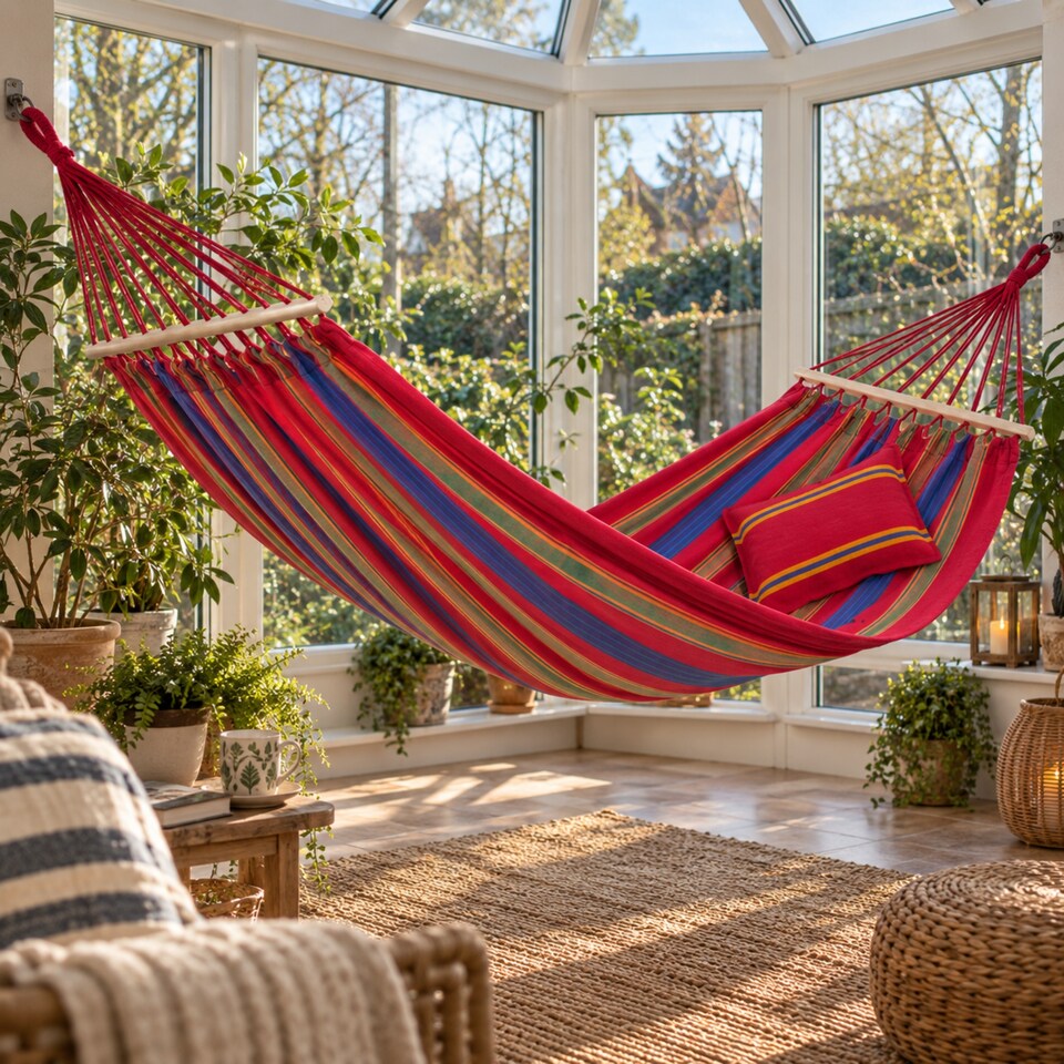image 1 of Aruba Single Spreader Bar Hammock Cayenne