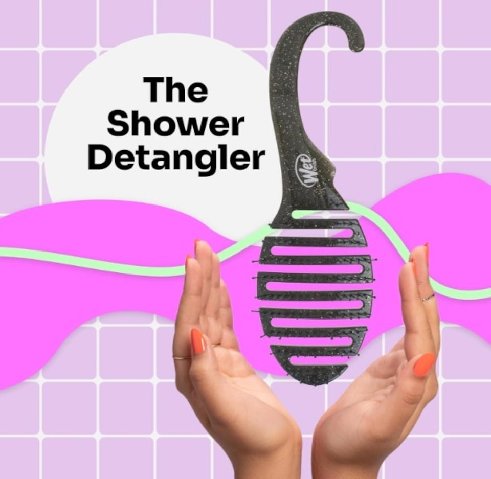 image 1 of WetBrush Shower Detangler, Intelliflex Bristles, Black Glitter