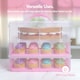 image 5 of VonShef Pink Cupcake Carrier with Handle 3 Tier Up to 36 Cakes