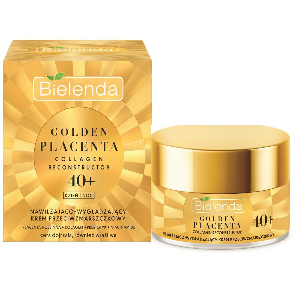 image 1 of Bielenda Golden Placenta Collagen Reconstructor Moisturising Smoothing Anti Wrinkle Cream 40+ Day/Night 50ml
