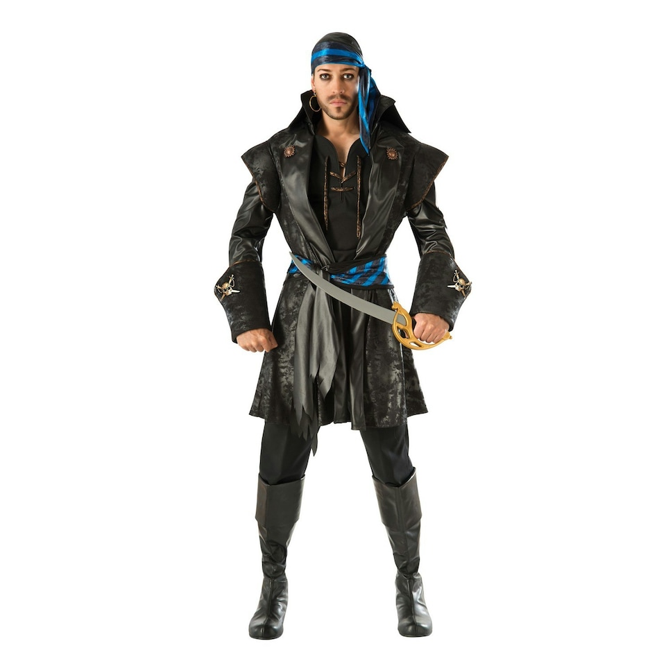 Bristol Novelty Mens Rum Runner Pirate Costume - Black/Gold - Standard One Size