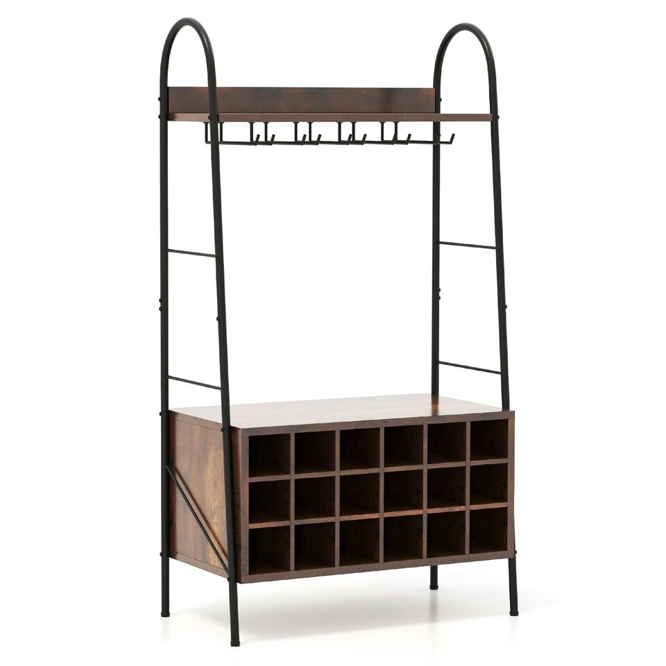image 1 of COSTWAY Industrial Detachable Wine Bar Storage Wine Bar