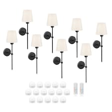 Omniance Monaco Rechargeable Wireless Wall Lights with Remote | Black