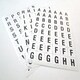 image 4 of Pack of 144 A-Z Black on White 13x13m Alphabet Stickers