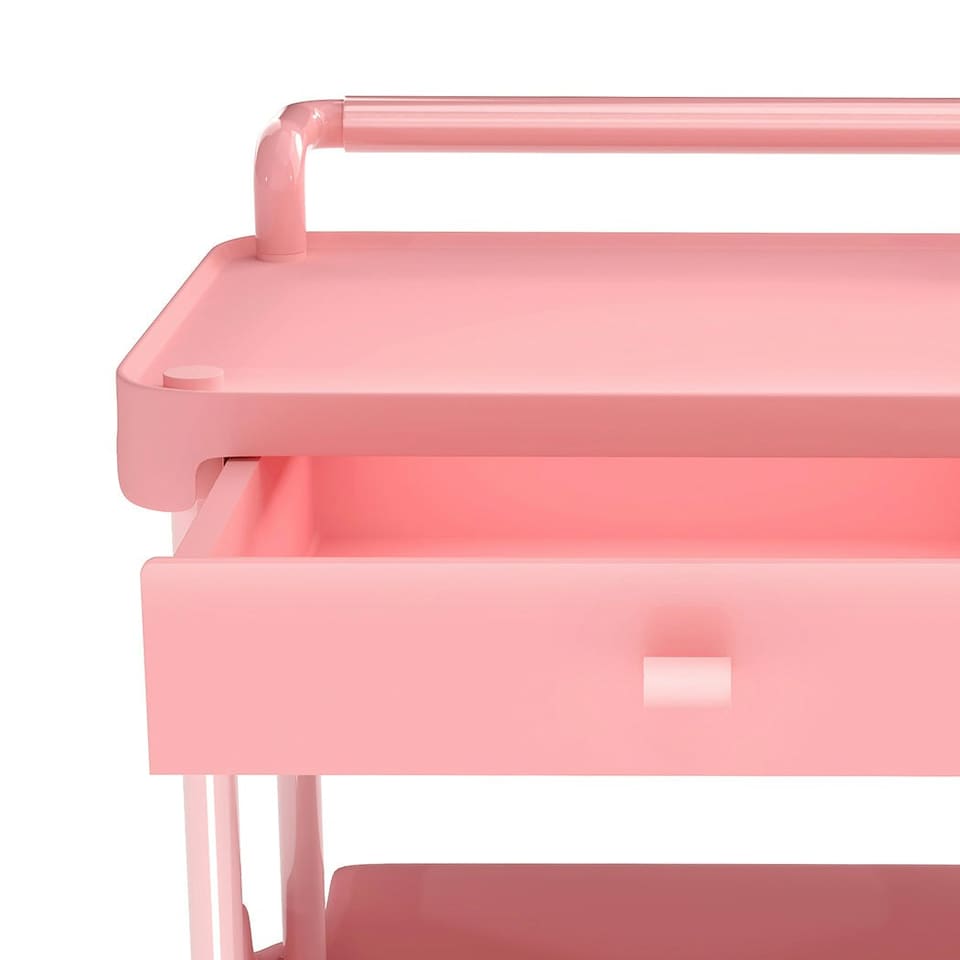 image 1 of Levede 3 Tier Storage Trolley Cart on Wheels Kitchen Utility Rolling Rack Shelf