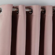 Woven Thermal Blackout Eyelet Curtains Pink 168cm x 183cm | Pink | Pink