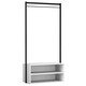 image 1 of Wooden Shoe Rack Shelf Storage and Metal Clothes Coat Garment Hanging Display Rail | White | White