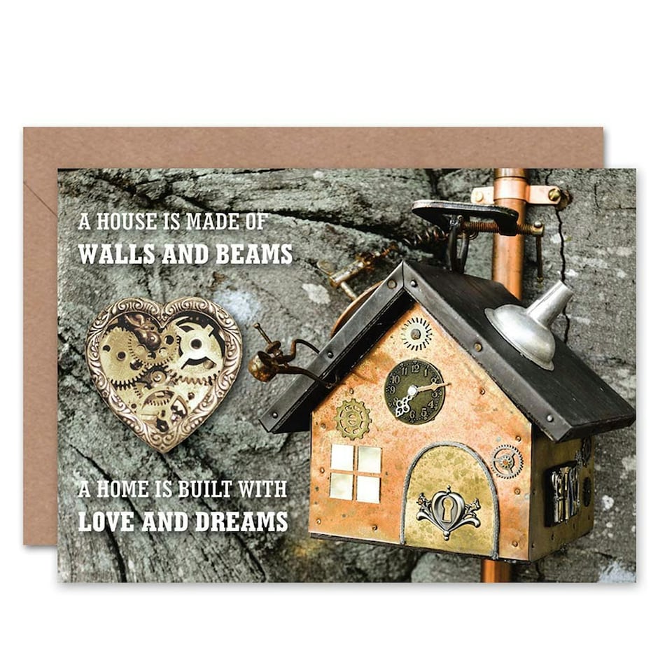 image 1 of House Moving Walls Beams Dreams Love New Home Card