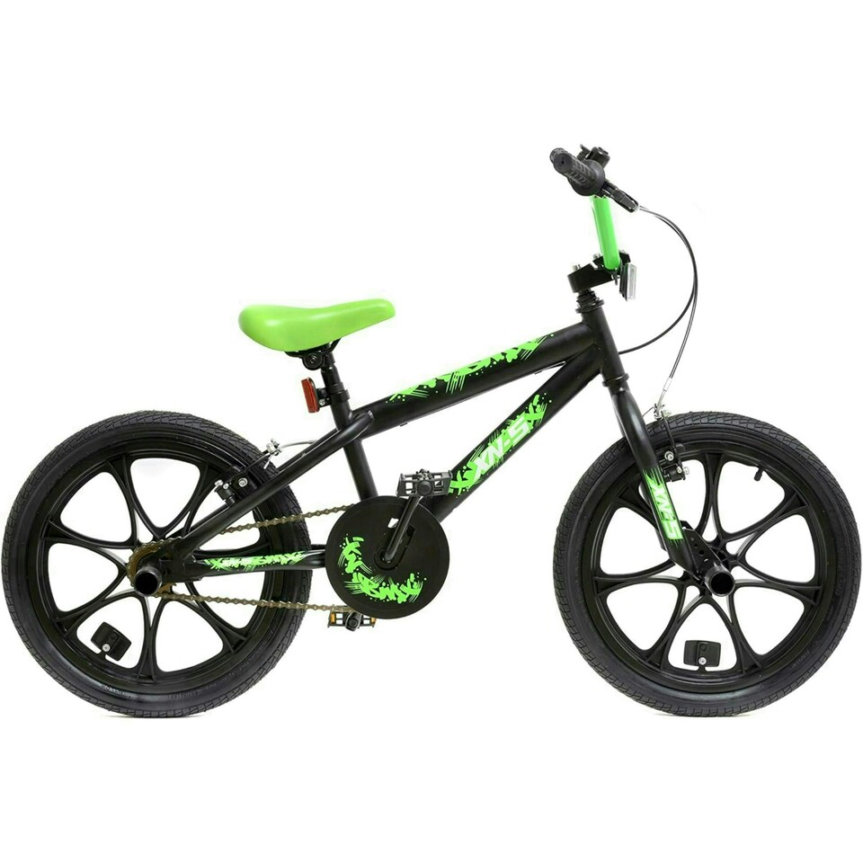 XN 5-18 Kids Freestyle BMX Bike 18" MAG Wheel - Black/Green