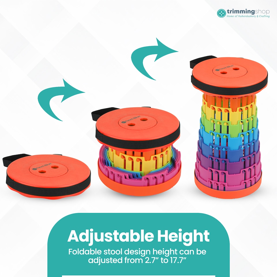 image 1 of Trimming Shop Portable Folding Stool, Telescopic Collapsible Stool