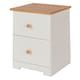 image 1 of Colorado 2 Drawer Bedside Cabinet Soft White Painted Finish with Oak Woodgrain Top, Bedroom Furniture | White | Soft White | 1