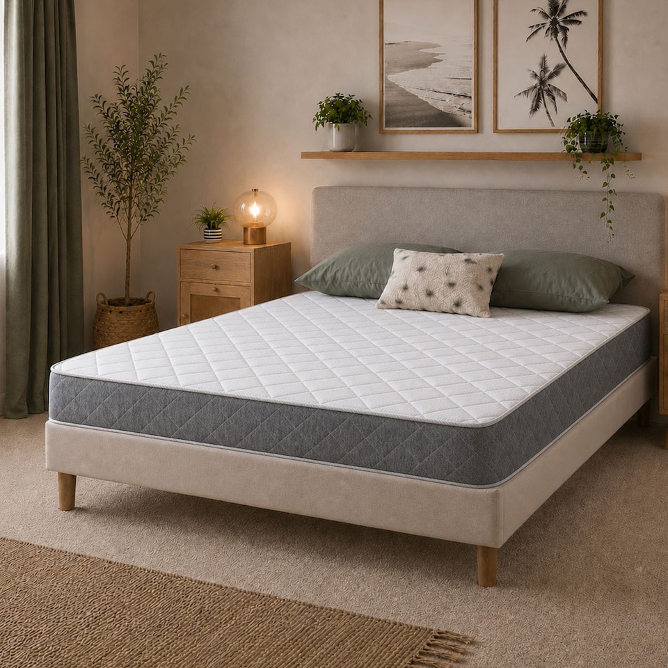 image 1 of Essentials Jump n Tac 18cm Hybrid Memory Foam Spring Mattress Soft Feel