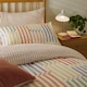 image 2 of Duvet Day Madison Stripe Printed Soft Touch Duvet Cover Set | Multi | Multi/Apricot | King | 1