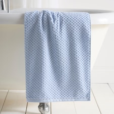 D & D Popcorn Check Bath Towel Blue