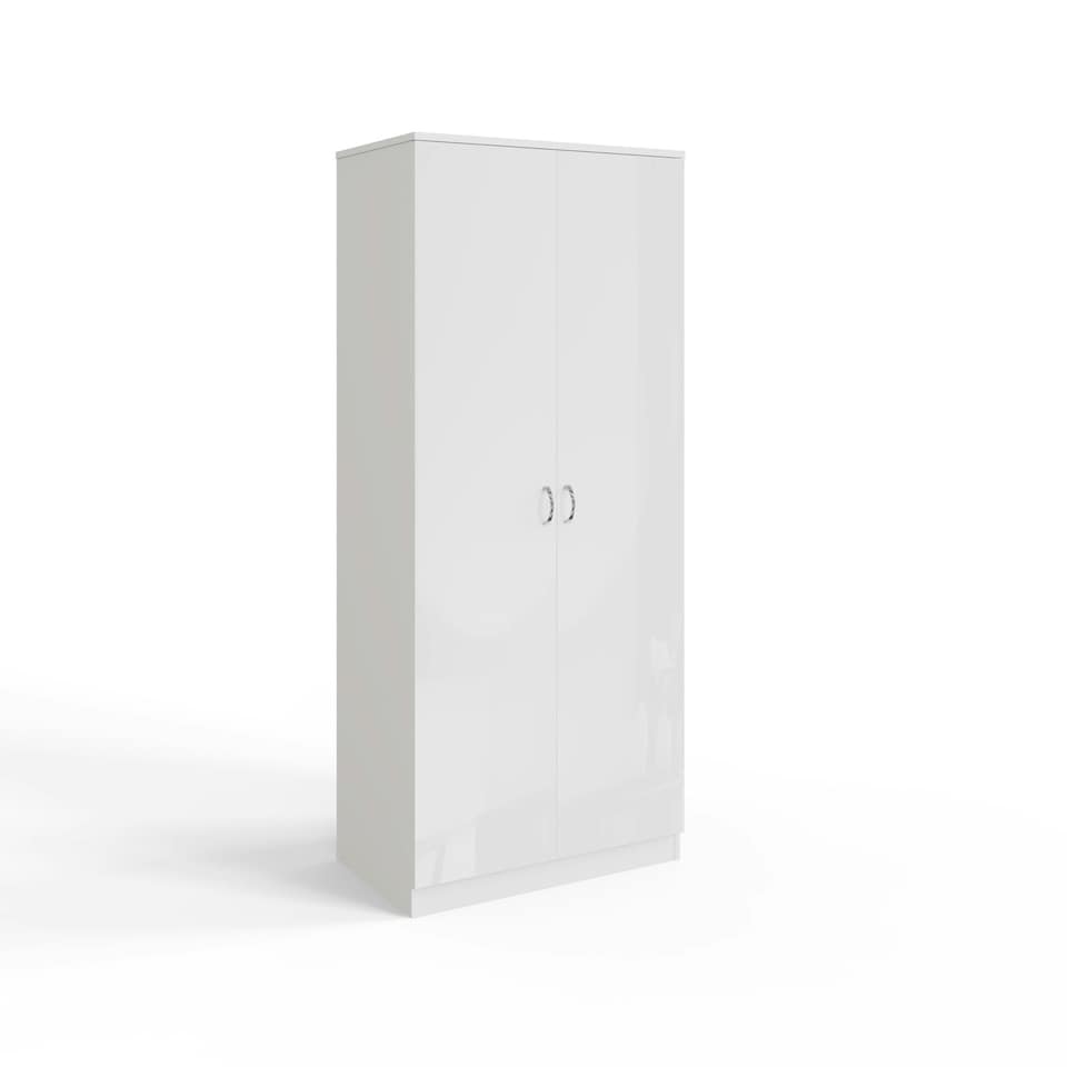 image 1 of FWStyle Chilton 2 Door Wardrobe - White Gloss Front White