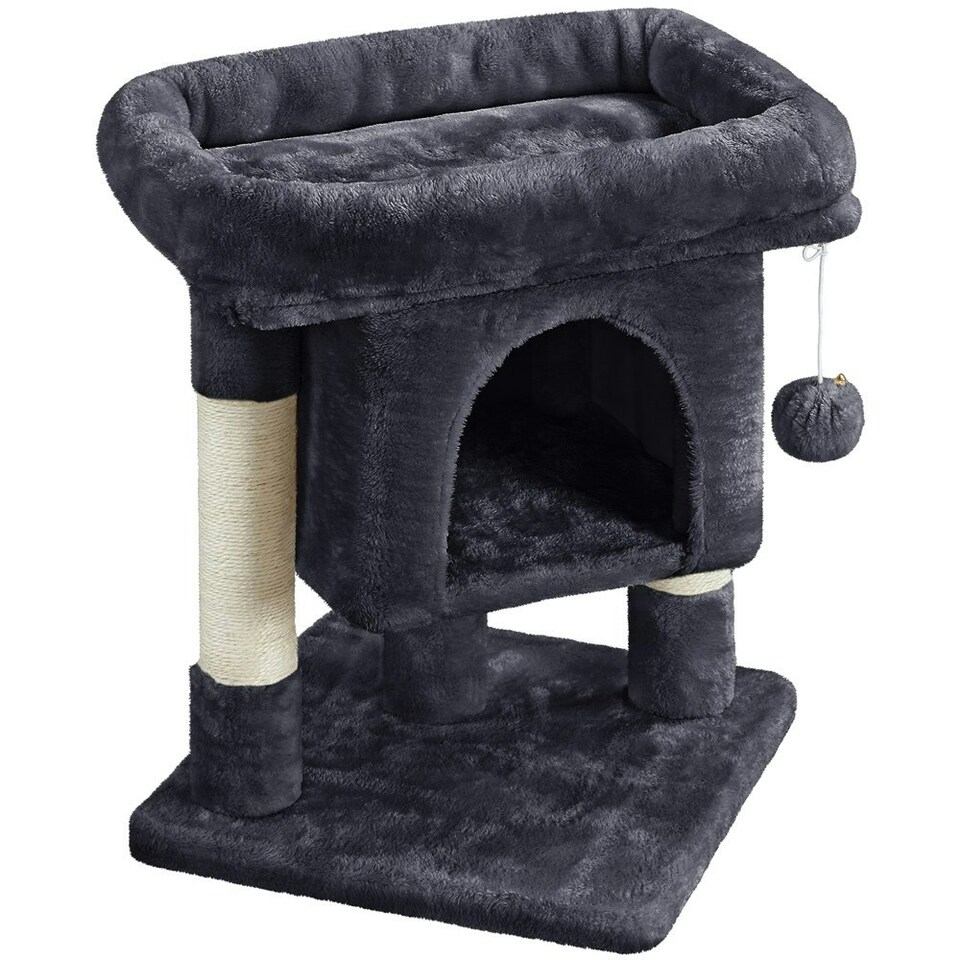image 1 of Yaheetech 59 cm 2-Level Cat Tree with Condo Black